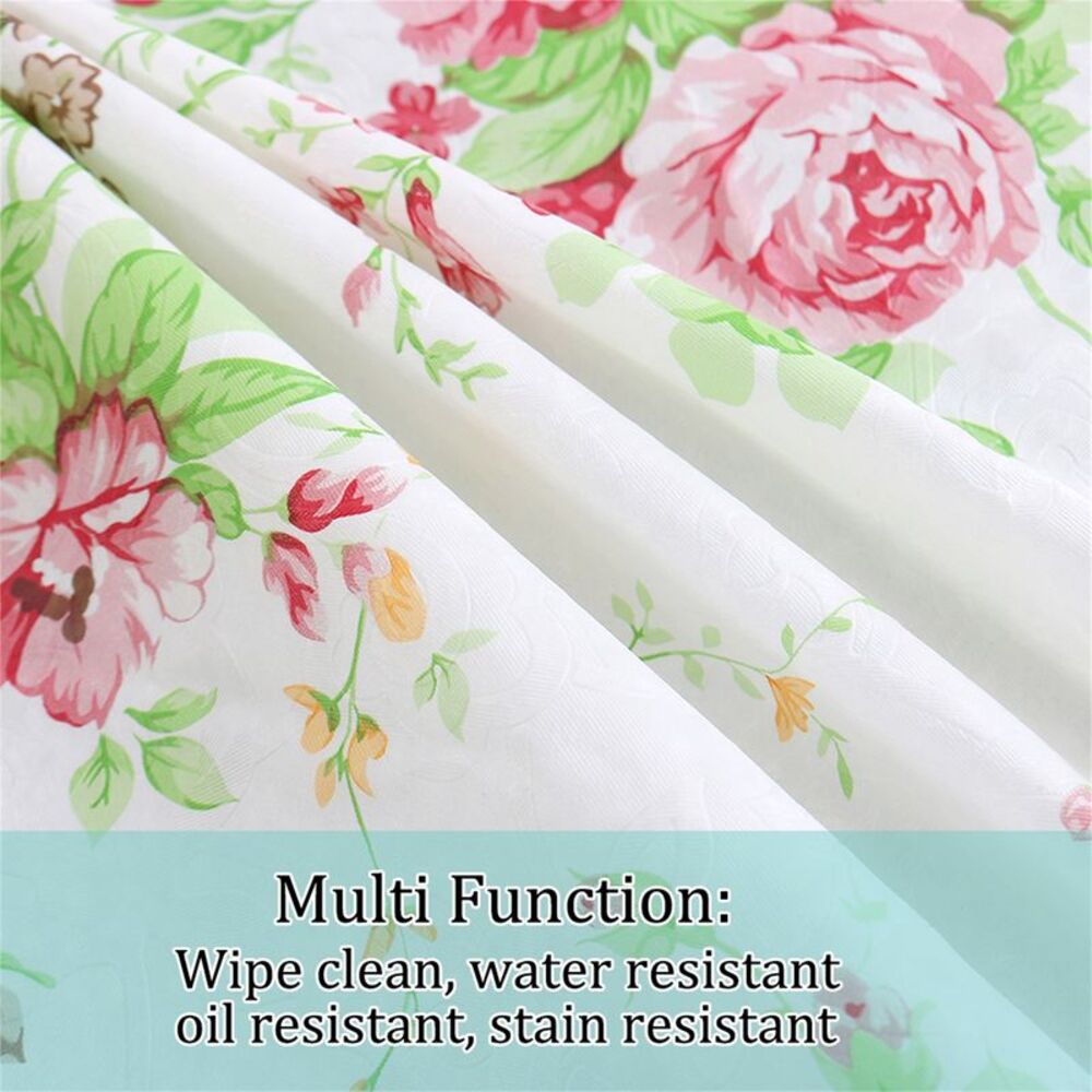 Home Picnic Rose Pattern Waterproof Rectangle Tablecloth Table Cover 54x71 Inch - Picture 6 of 6